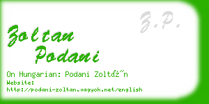 zoltan podani business card